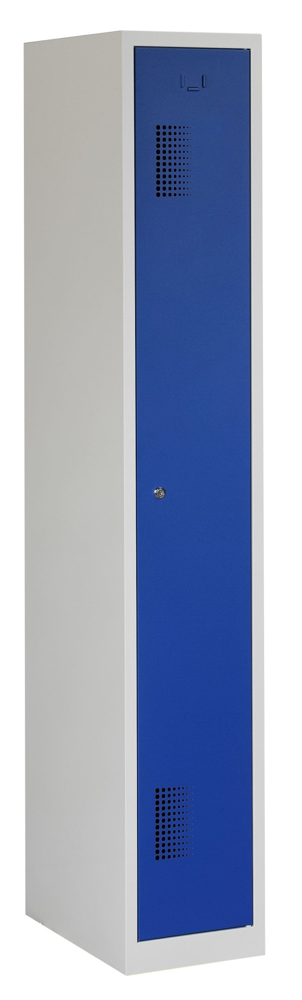 Grijs/blauwe garderobekast met valgrendelslot 