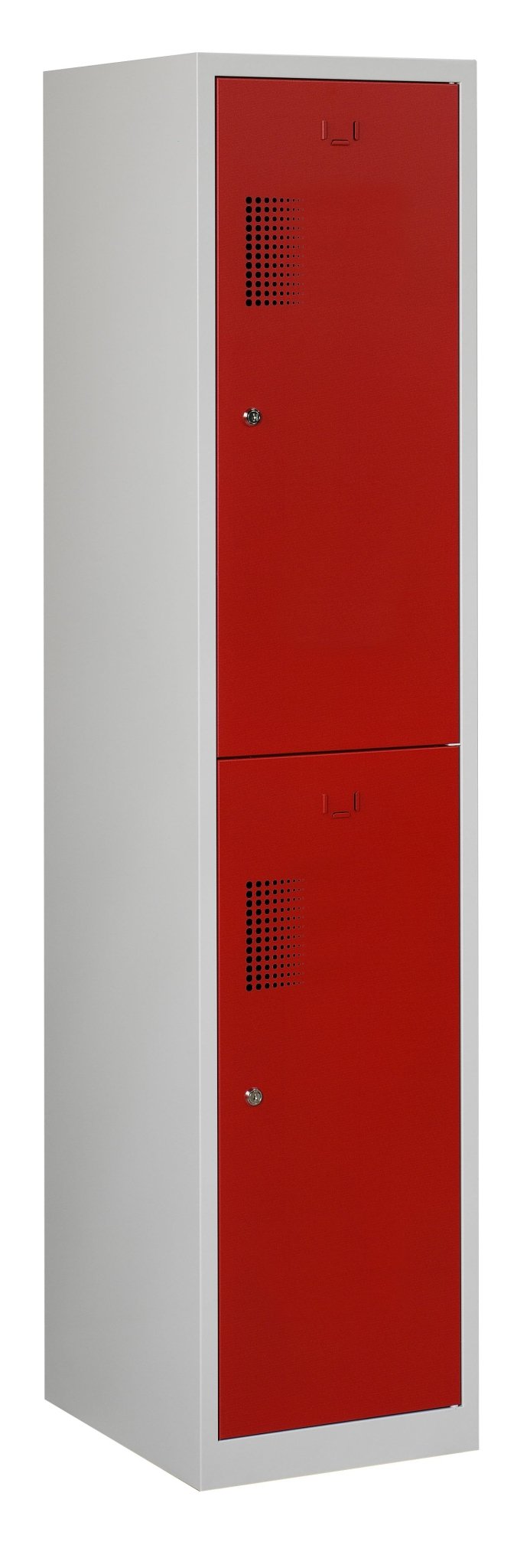 Grijze NHT garderobekast met rode deuren