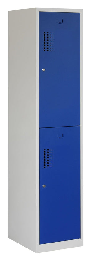 Garderobekast NHT met blauwe deuren 