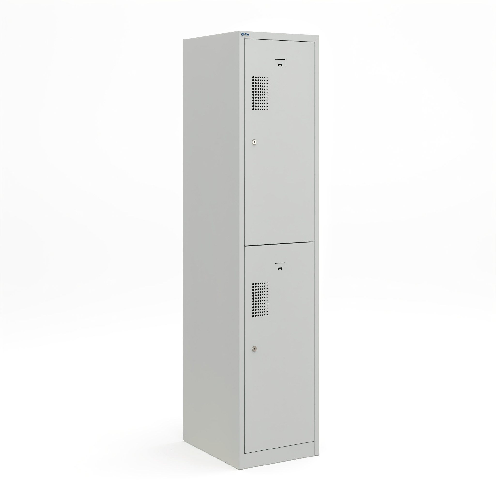 Lichtgrijze garderobekast 180-1.2 met valgrendelslot en schoon-/vuilverdeling