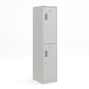 Lichtgrijze garderobekast 180-1.2 met valgrendelslot en schoon-/vuilverdeling
