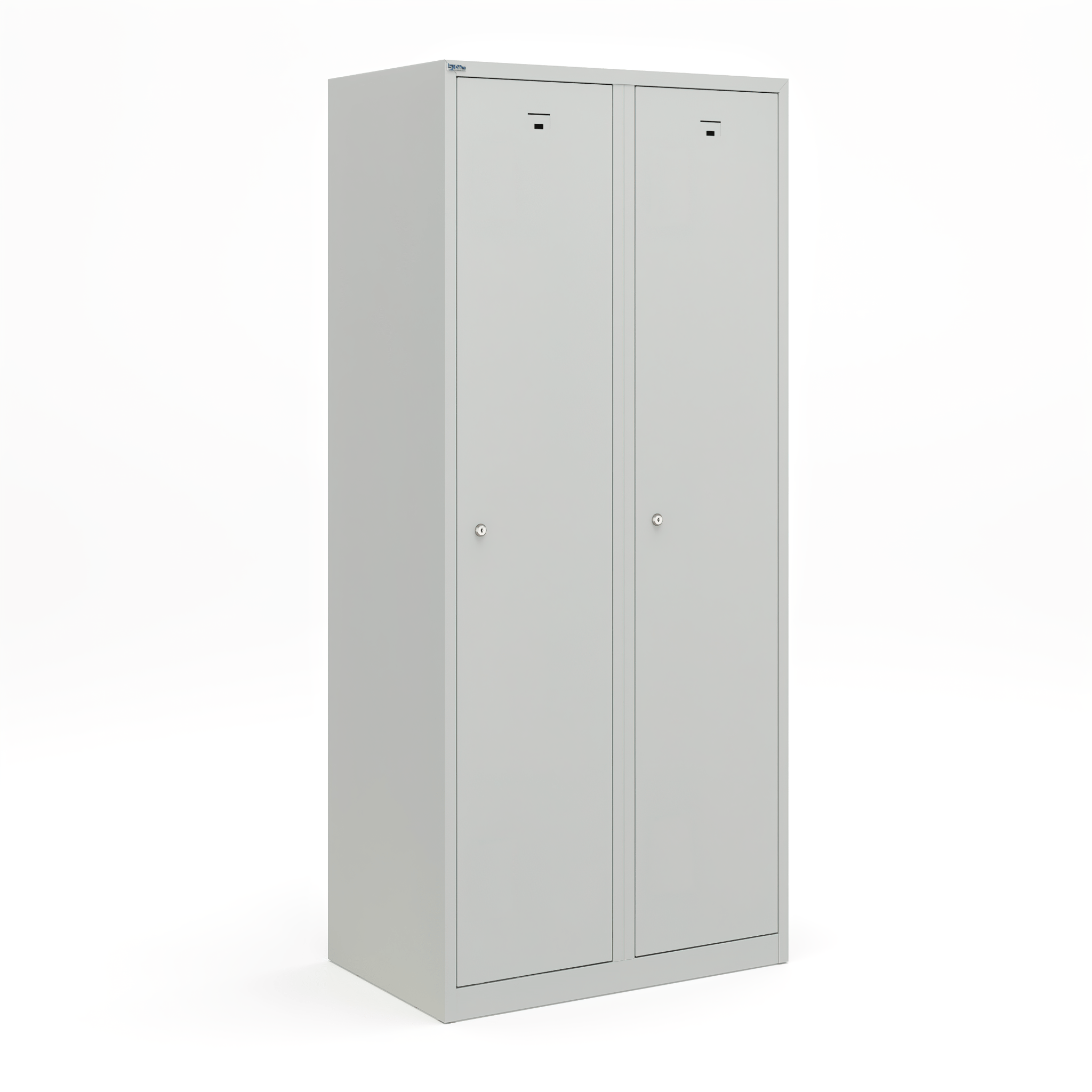 Grijze garderobekast met 2 vakken van 180x80x50 cm met schoon/vuilverdeling