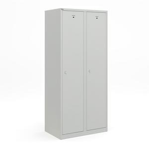 Grijze garderobekast met 2 vakken van 180x80x50 cm met schoon/vuilverdeling