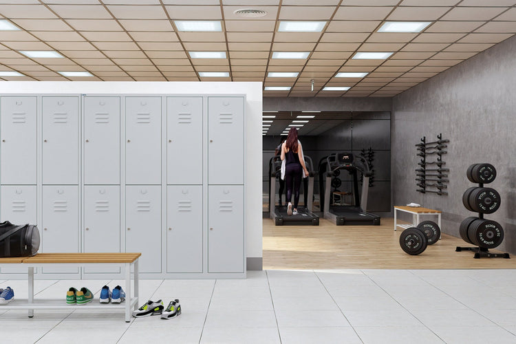 RH garderobekasten 1.2 grijs in sportschool