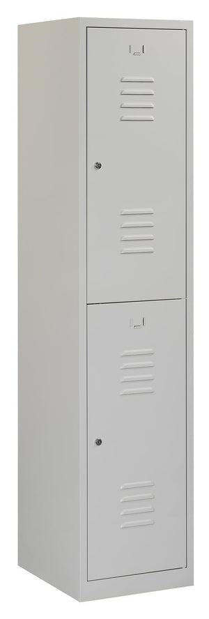 Garderobekast in RAL7035 met 2 vakken en valgrendelslot van Ceha Europe