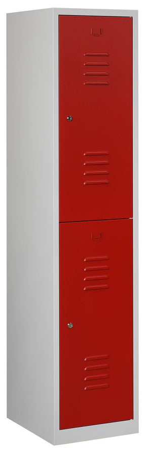 Garderobekast RHTD 180-1.2 met schoon/vuilverdeling en valgrendelslot in RAL7035/3000 van Ceha Europe