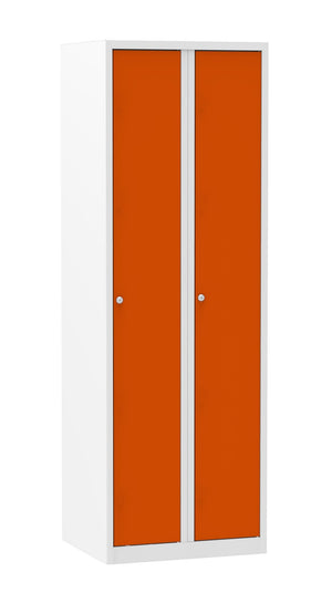 Multi-color garderobekast met 2 vakken en valgrendelslot in RAL9010