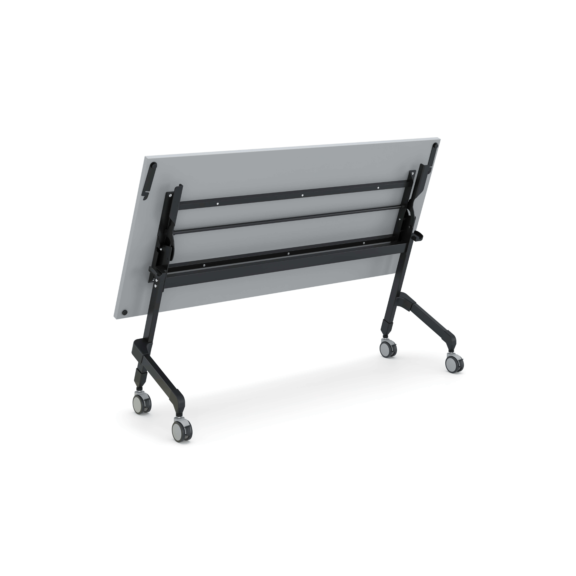 Koppelbaar inklapbaar bureau grijs 160x80 cm op wielen