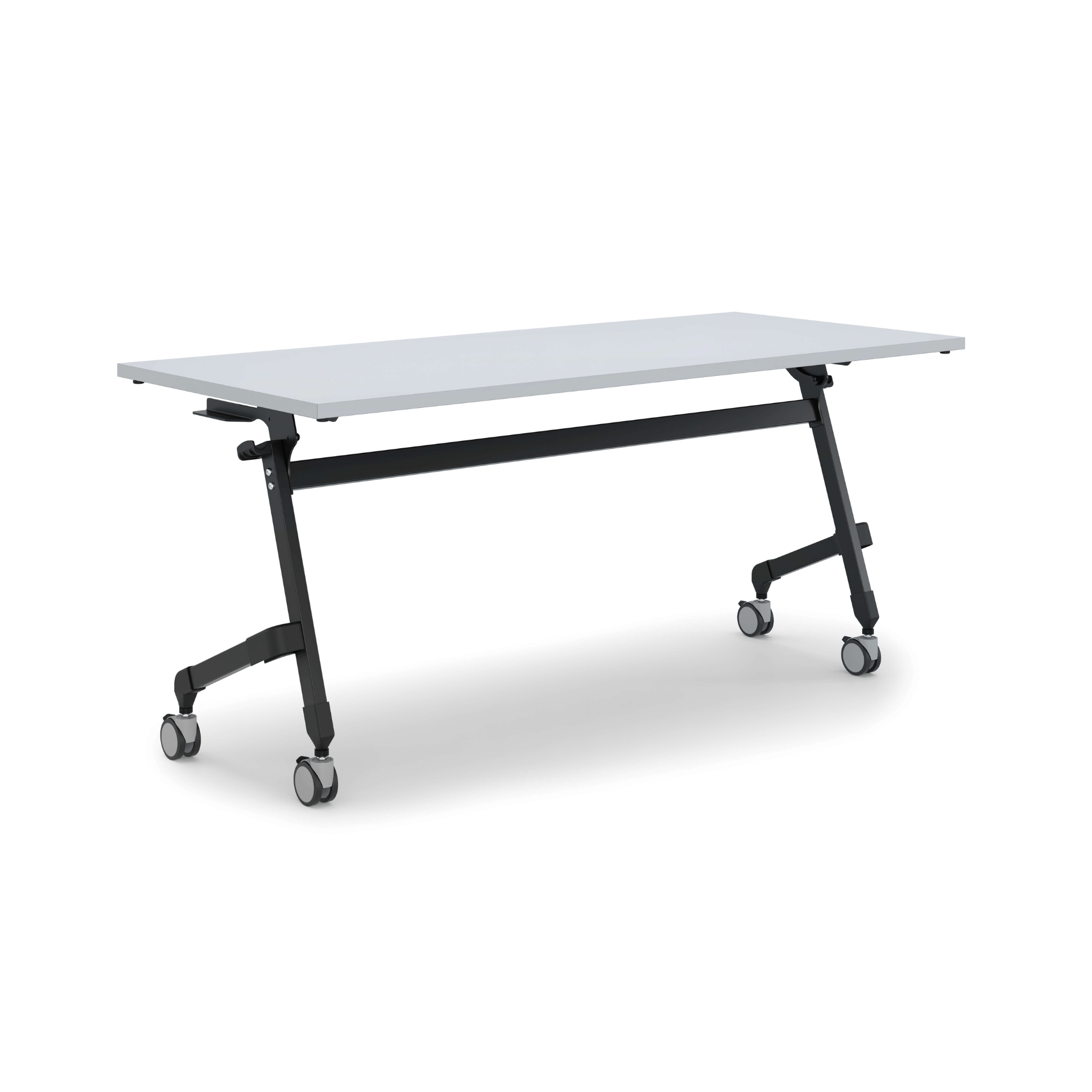 Inklapbaar bureau 160x80 cm grijs blad zwart frame