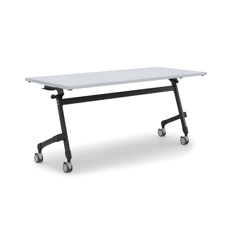 Inklapbaar bureau 160x80 cm grijs blad zwart frame