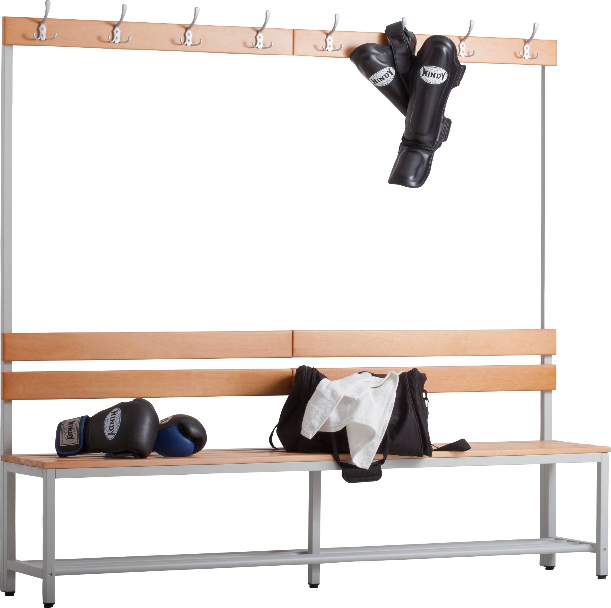 Grijs/Beuken kleedkamerbank 200 cm 