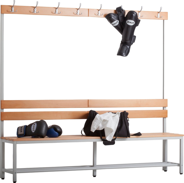 Grijs/Beuken kleedkamerbank 200 cm 