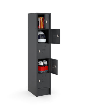 Zwarte locker CHB Basic 180-1.5 met 5 compartimenten