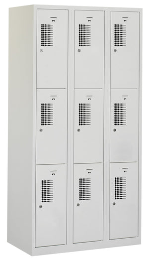 Locker NH 180-3.9 met 9 vakken en valgrendelslot  in RAL7035