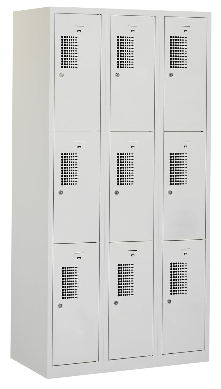 Locker NH 180-3.9 met 9 vakken en valgrendelslot  in RAL7035