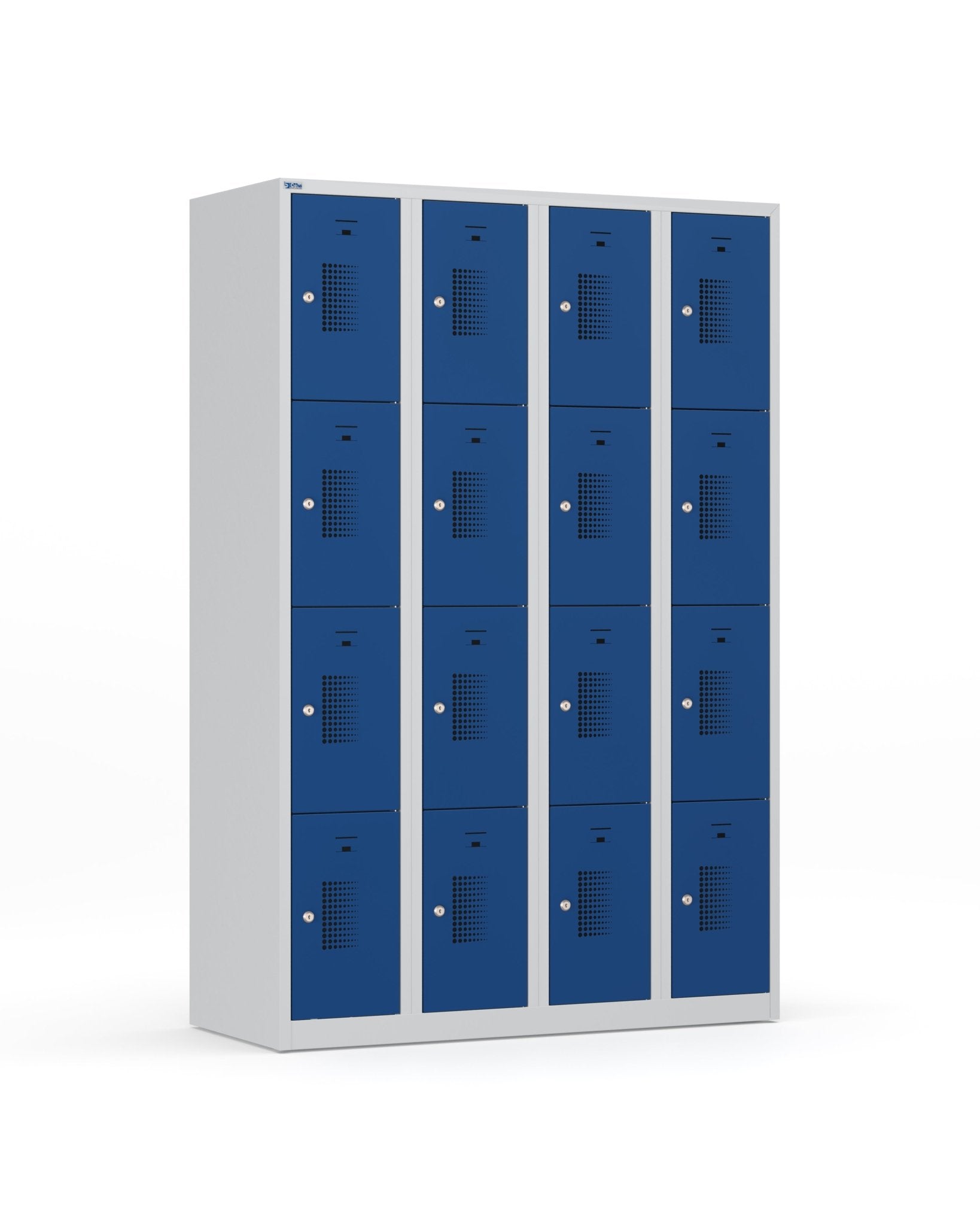 Locker NH 180-4.16 met 16 vakken en  valgrendelslot in RAL7035/5010 van Ceha Europe