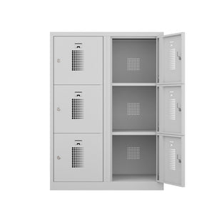 NHT lockerkast met 6 afsluitbare vakken en cilinderslot