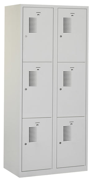 Grijze NHT locker met 6 vakken en valgrendelslot