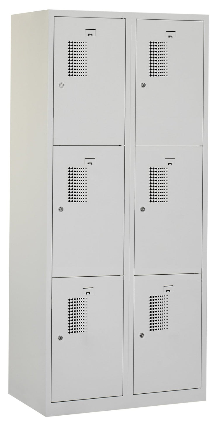 Grijze NHT locker met 6 vakken en valgrendelslot