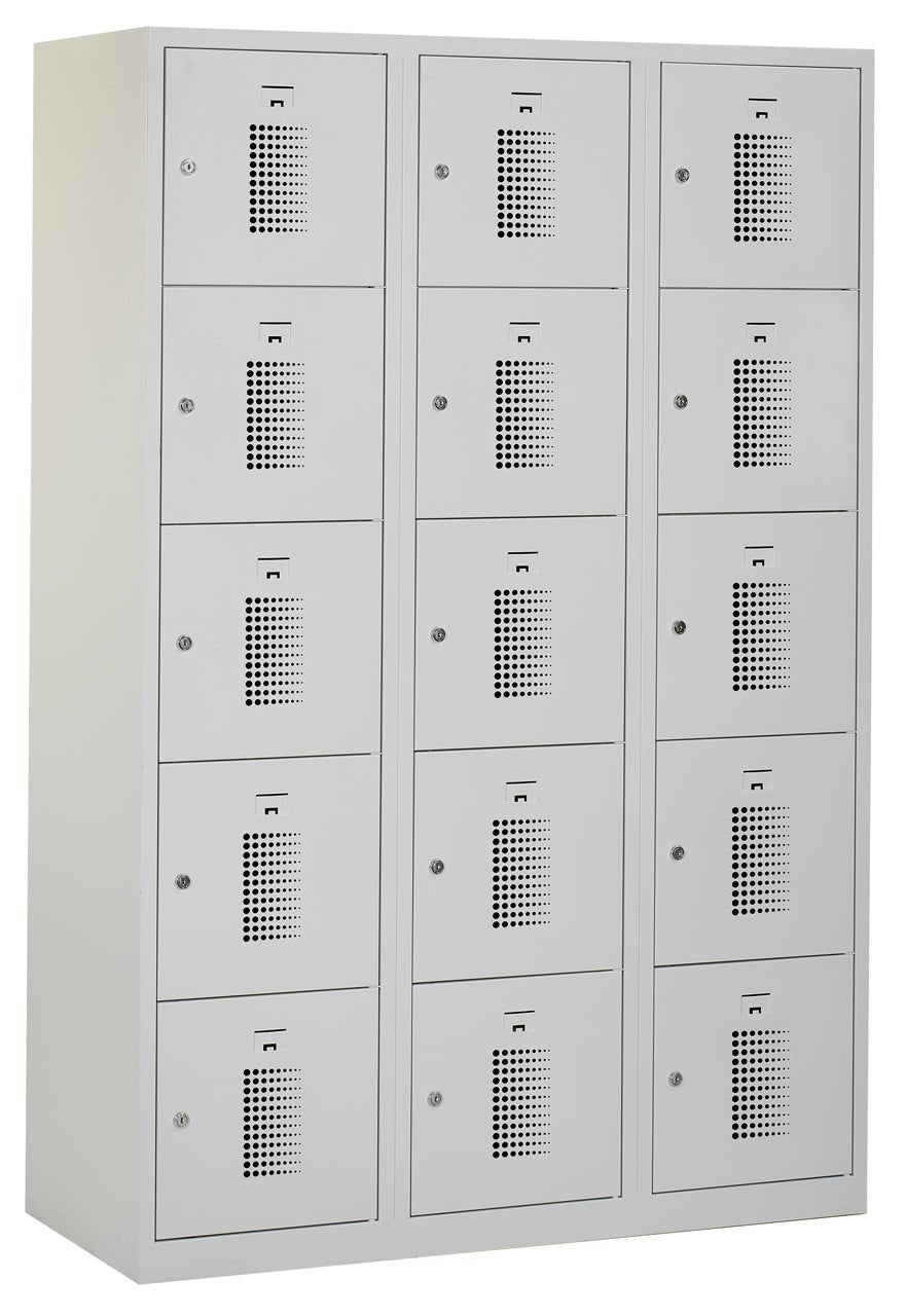 Locker NHT 180-3.15 valgrendelslot RAL7035 met 15 vakken 