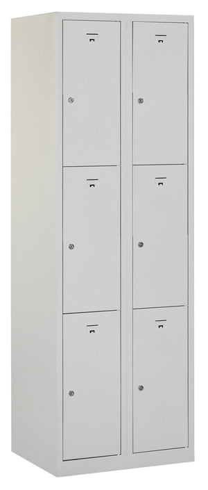 PH locker met 6 compartimenten in volledig grijs