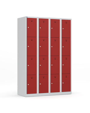 Locker met rode deuren en cilindersloten