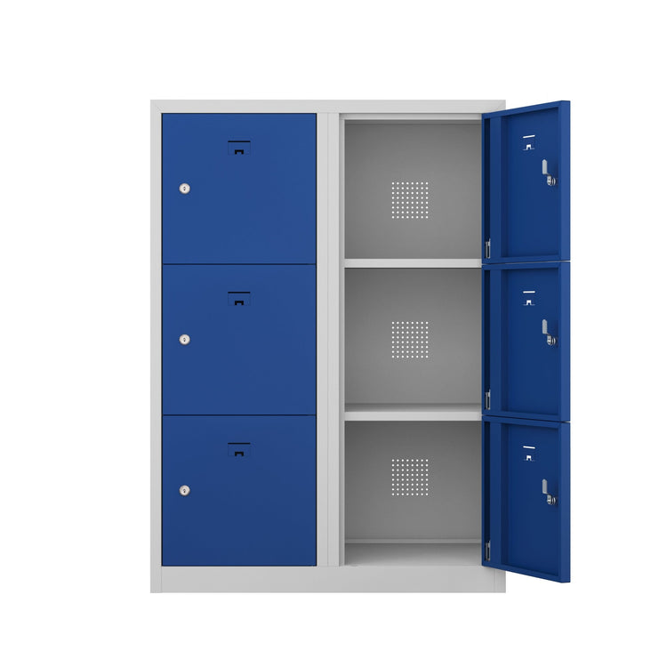 Grijs blauwe locker met 6 vakken van Ceha Europe