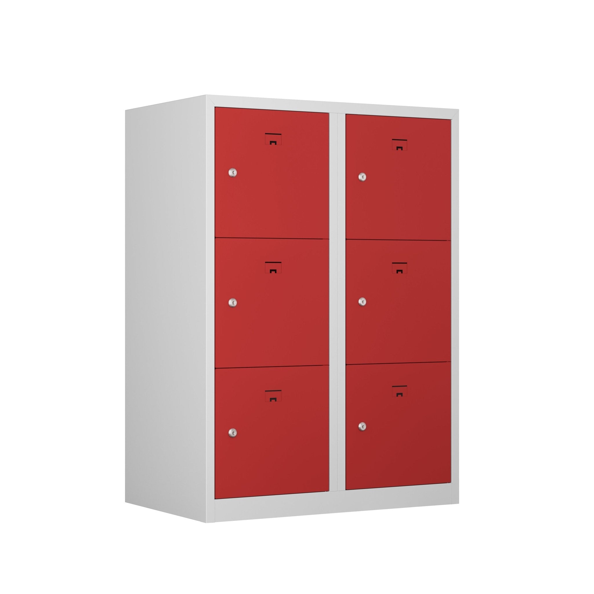 Grijs rode locker met 6 vakken