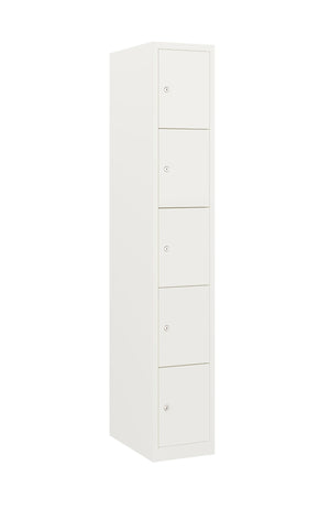 Witte VH locker met cilinderslot en 5 vakken van Ceha Europe