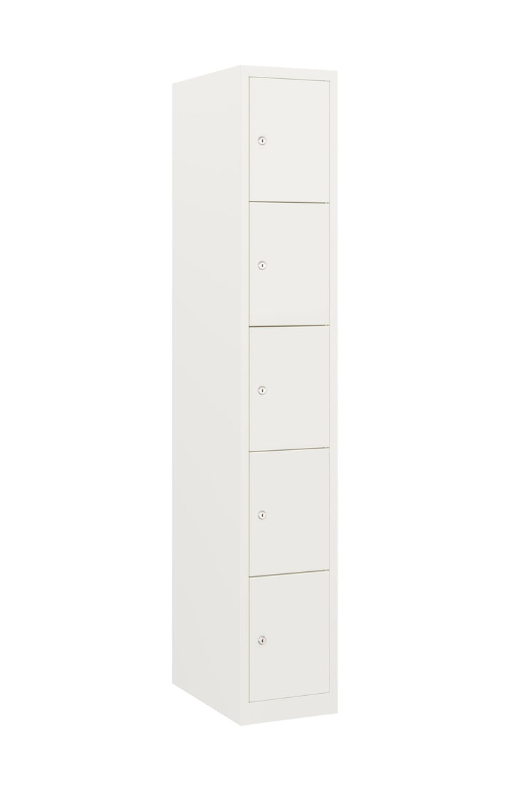 Witte VH locker met cilinderslot en 5 vakken van Ceha Europe