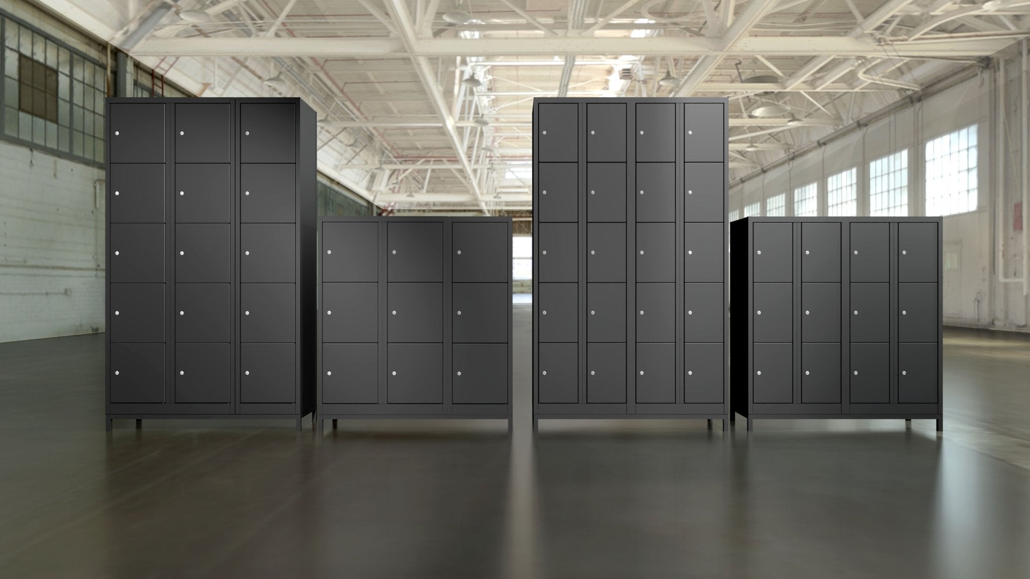 VH Darkline locker met 6 vakken en cilinderslot in RAL7021 van Ceha Europe