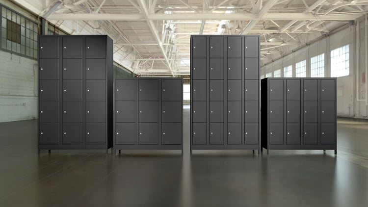 VH Darkline locker met 6 vakken en cilinderslot in RAL7021 van Ceha Europe