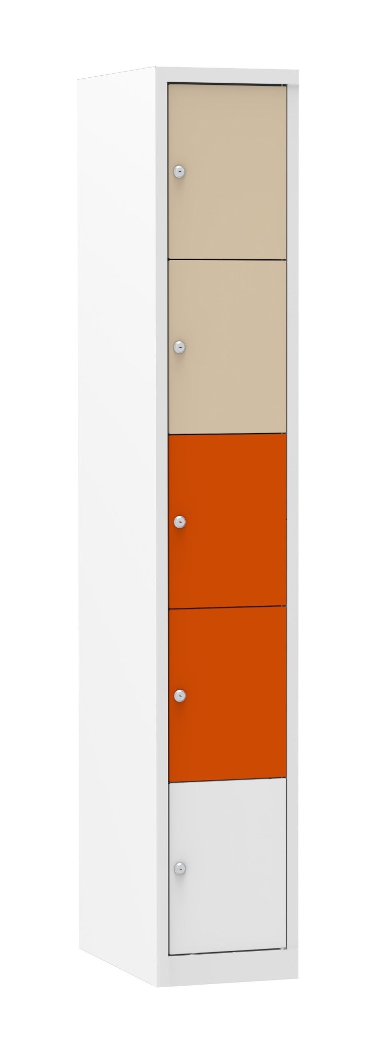 Kleurrijke locker 180x30x50 cm met vijf afsluitbare vakken