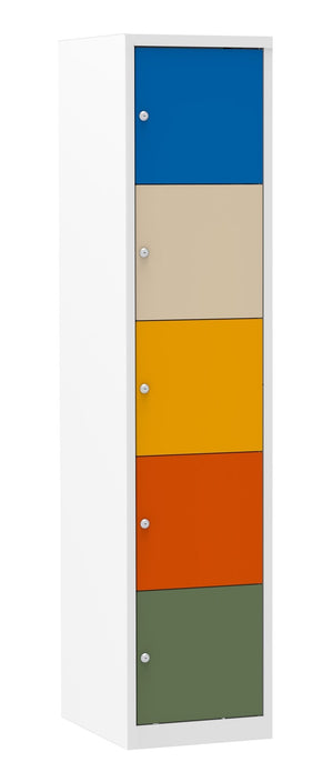 VHT multi-color locker met 5 vakken en cilinderslot