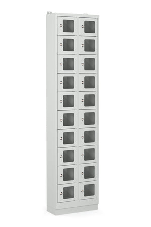 Mini locker MLCK 180-2.20 met acrylglas cilinderslot 7035