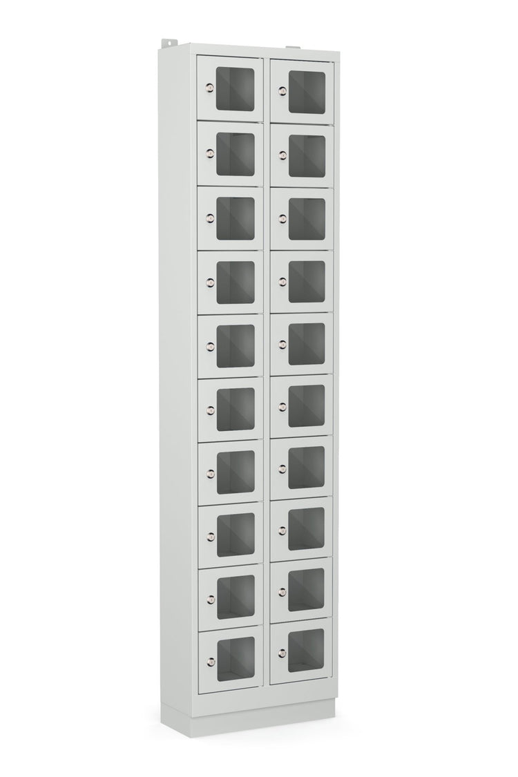 Mini locker MLCK 180-2.20 met acrylglas cilinderslot 7035