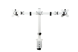 Focus dubbele monitorarm in wit met kabelmanagement