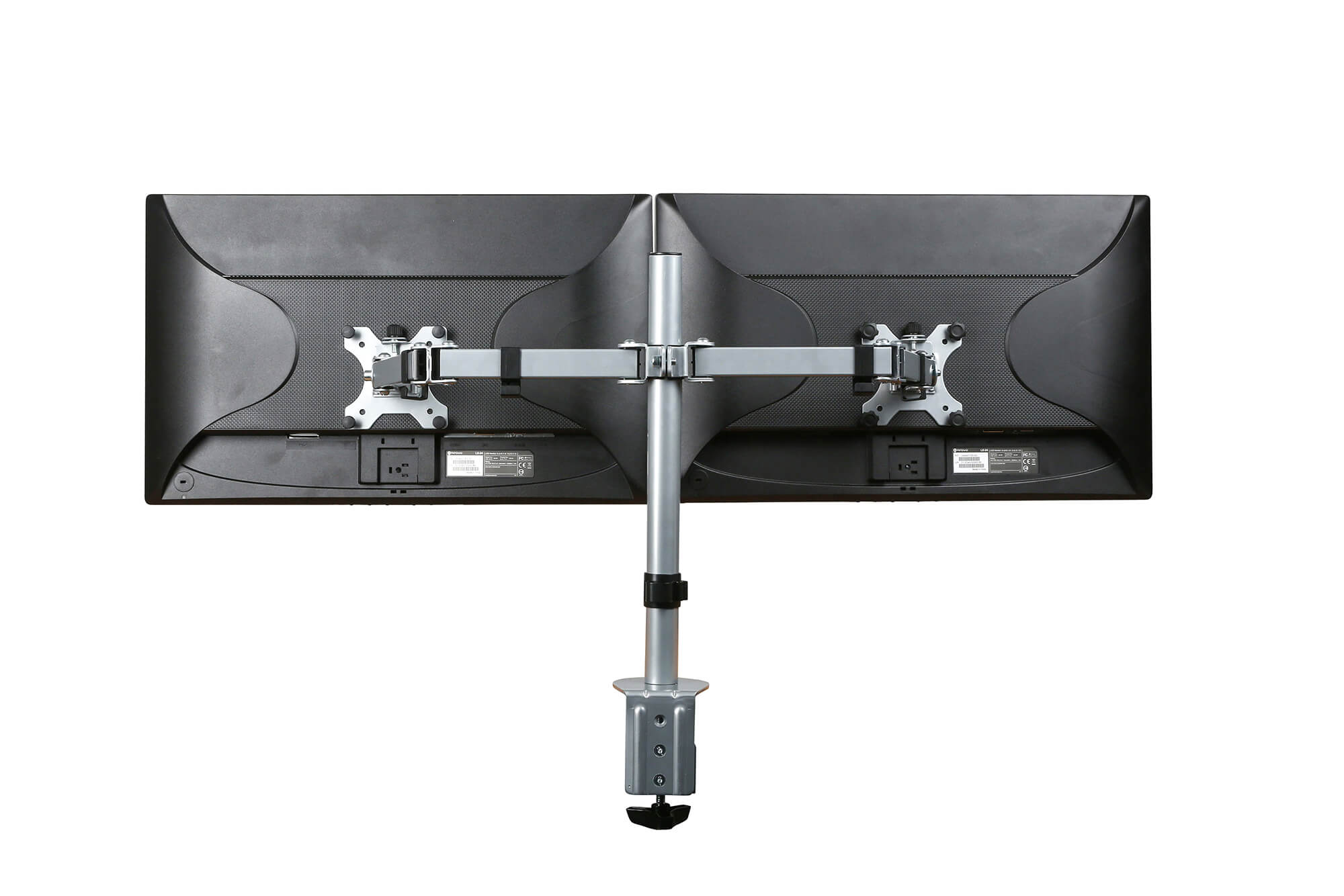 Zilveren monitorarm voor 2 schermen van Ceha Europe