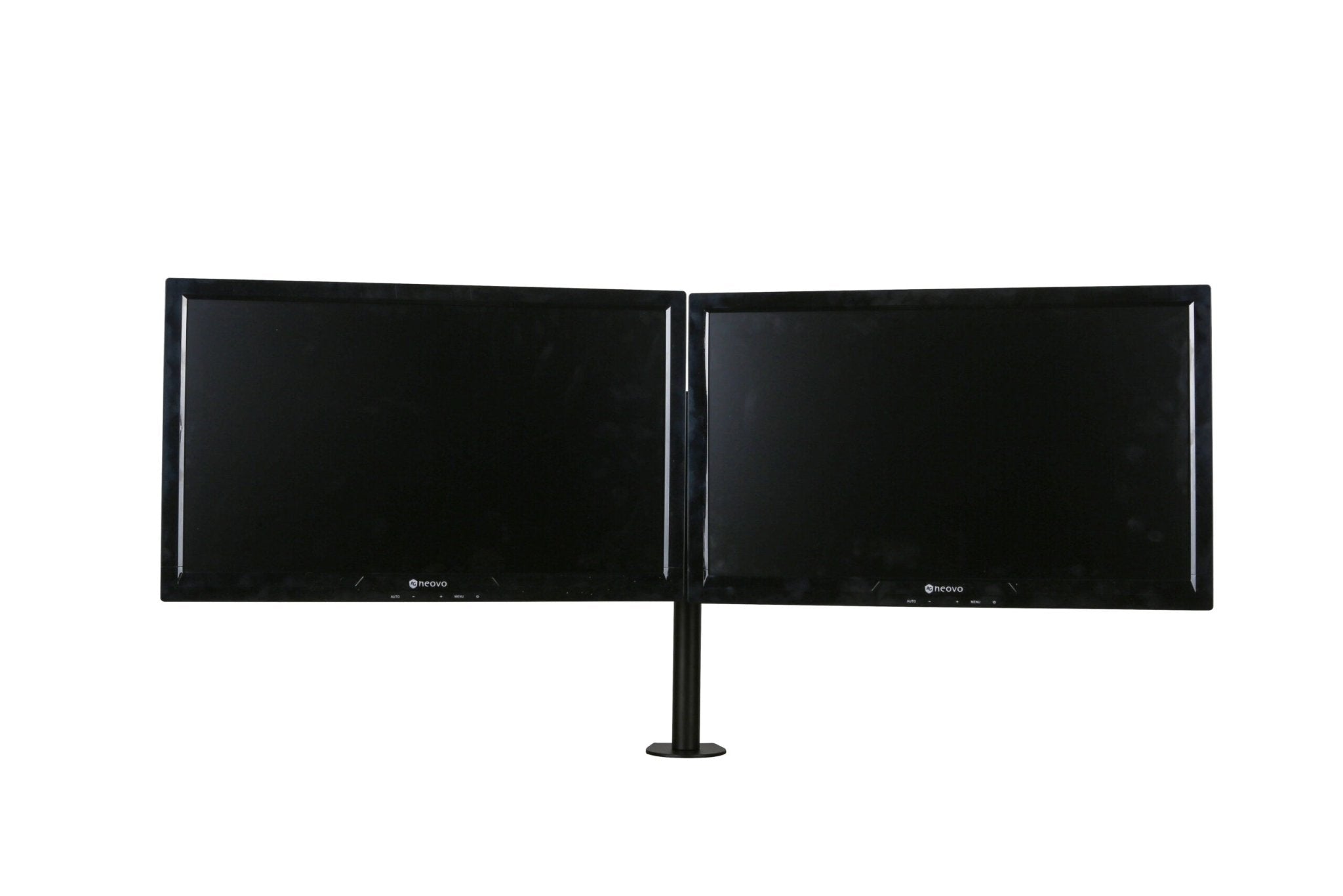 Dubbele zwarte monitor arm Focus