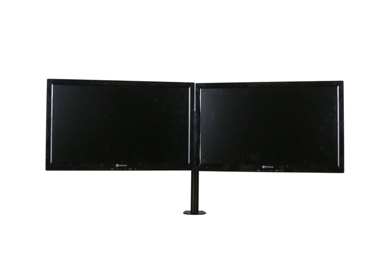 Dubbele zwarte monitor arm Focus