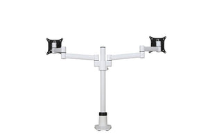 Zilveren dubbele monitorarm voor 2 beeldschermen