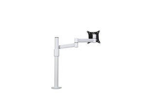 Witte monitorarm voor individueel scherm