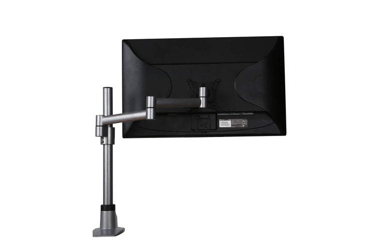 Enkelvoudige monitorarm Skylon zilver voor werkplekken