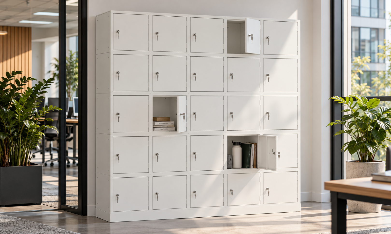 Persoonlijke cube locker opstelling