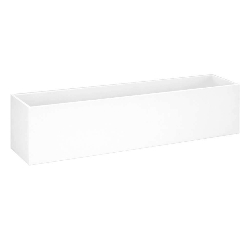 Witte plantenbak 200x50 cm