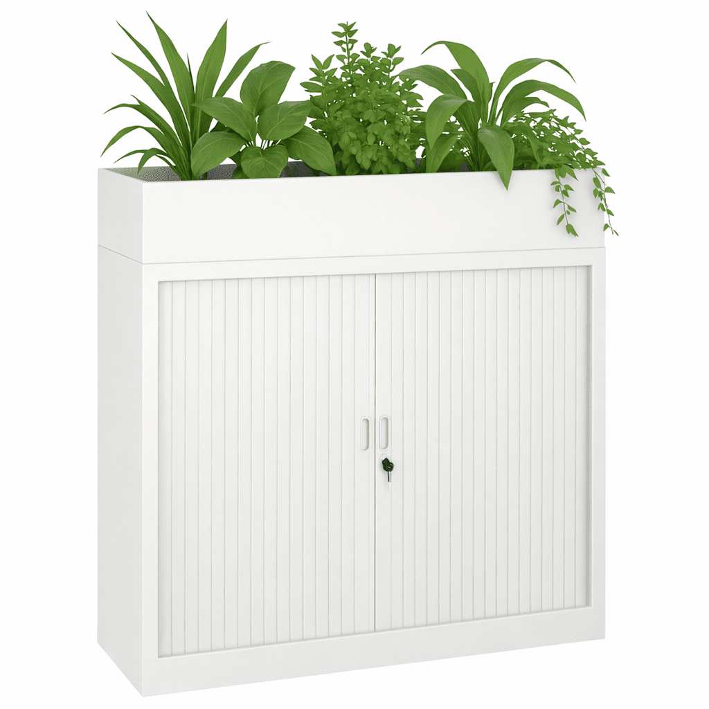 Plantenbak wit CHS roldeurkast