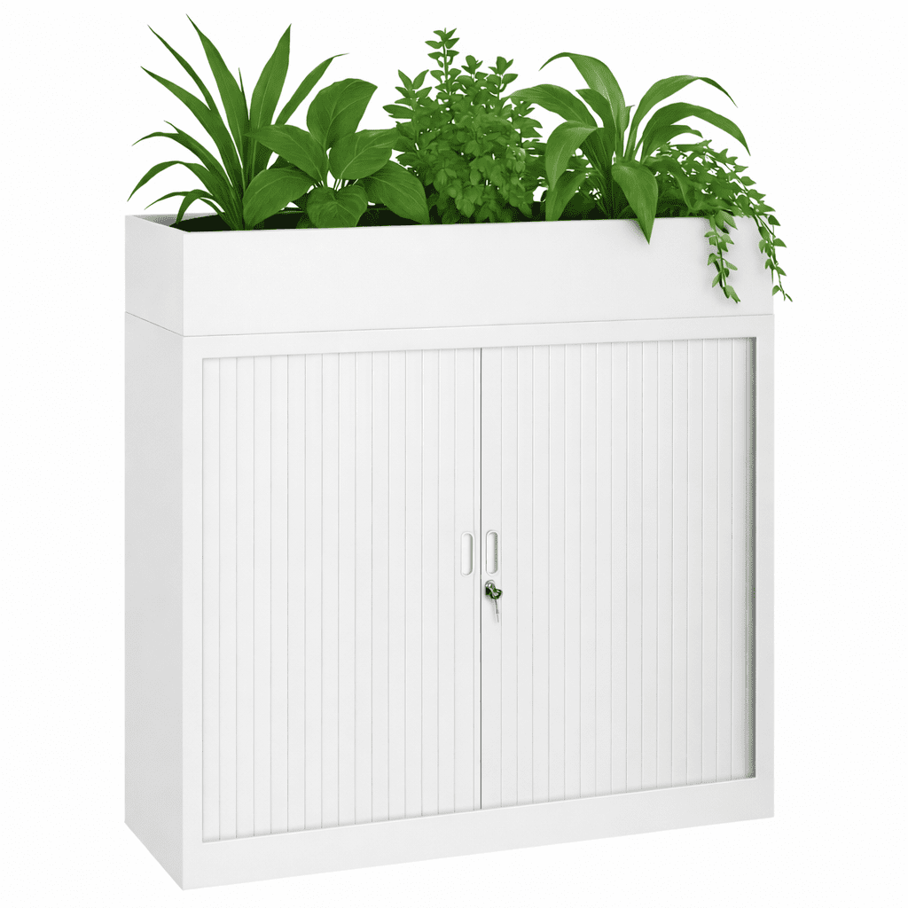 Witte plantenbak chs roldeurkast