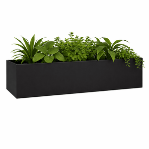 Zwarte plantenbak 120x45 cm 