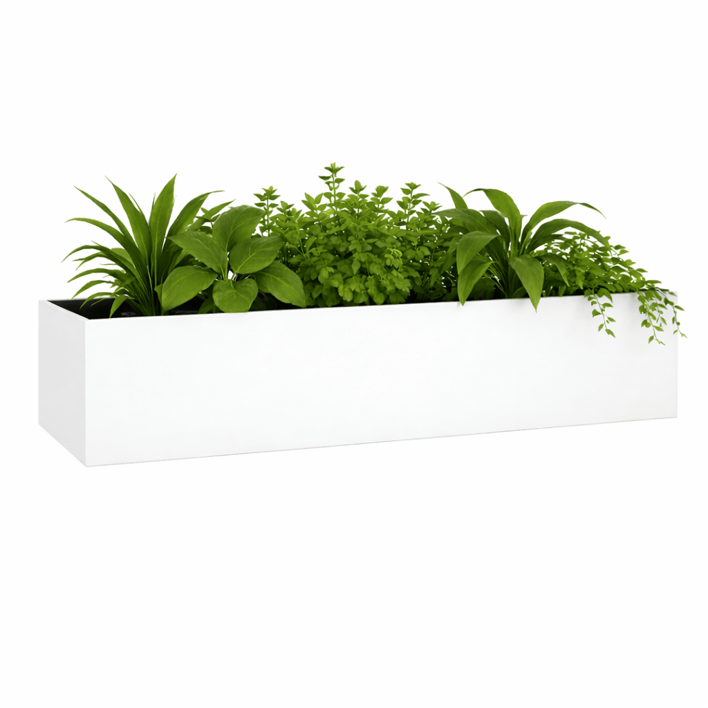 Witte plantenbak 120x45 cm