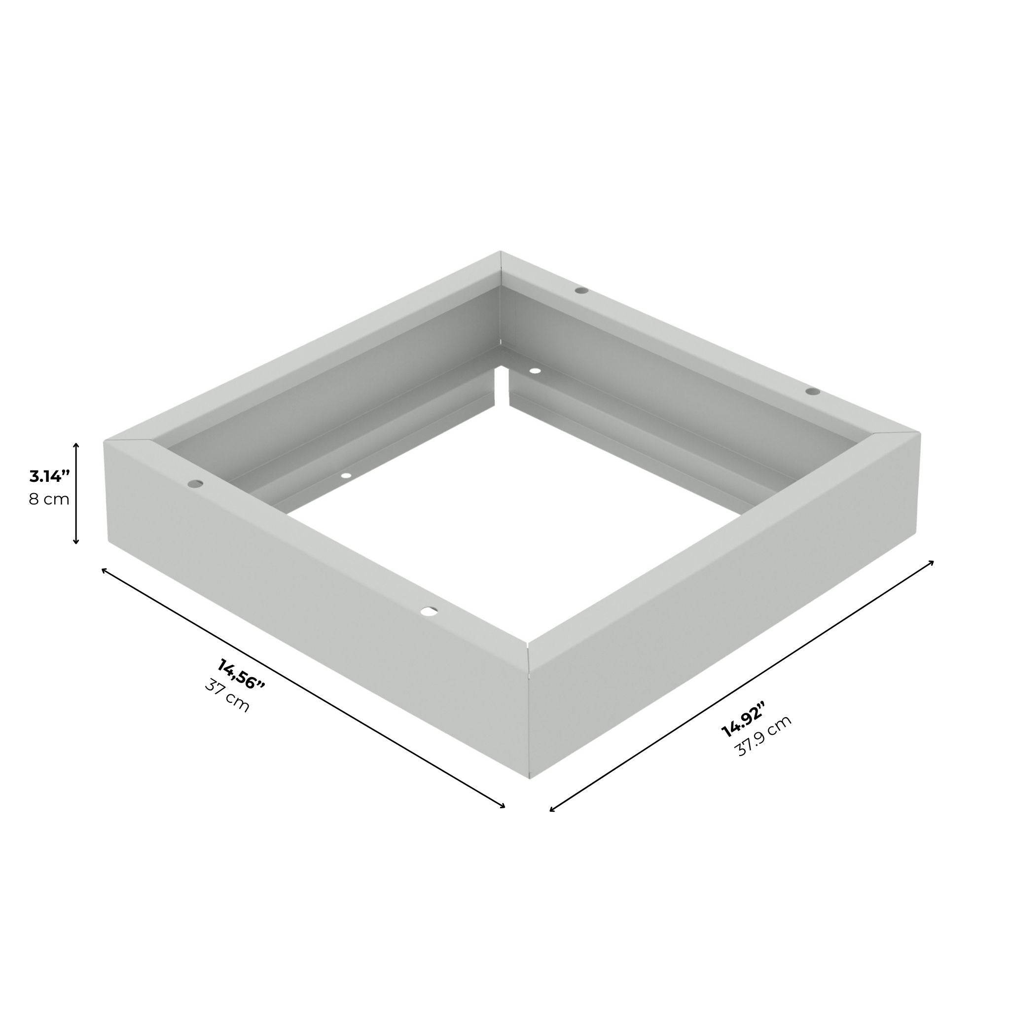 Afmetingen van plint voor locker OKK40 in grijs